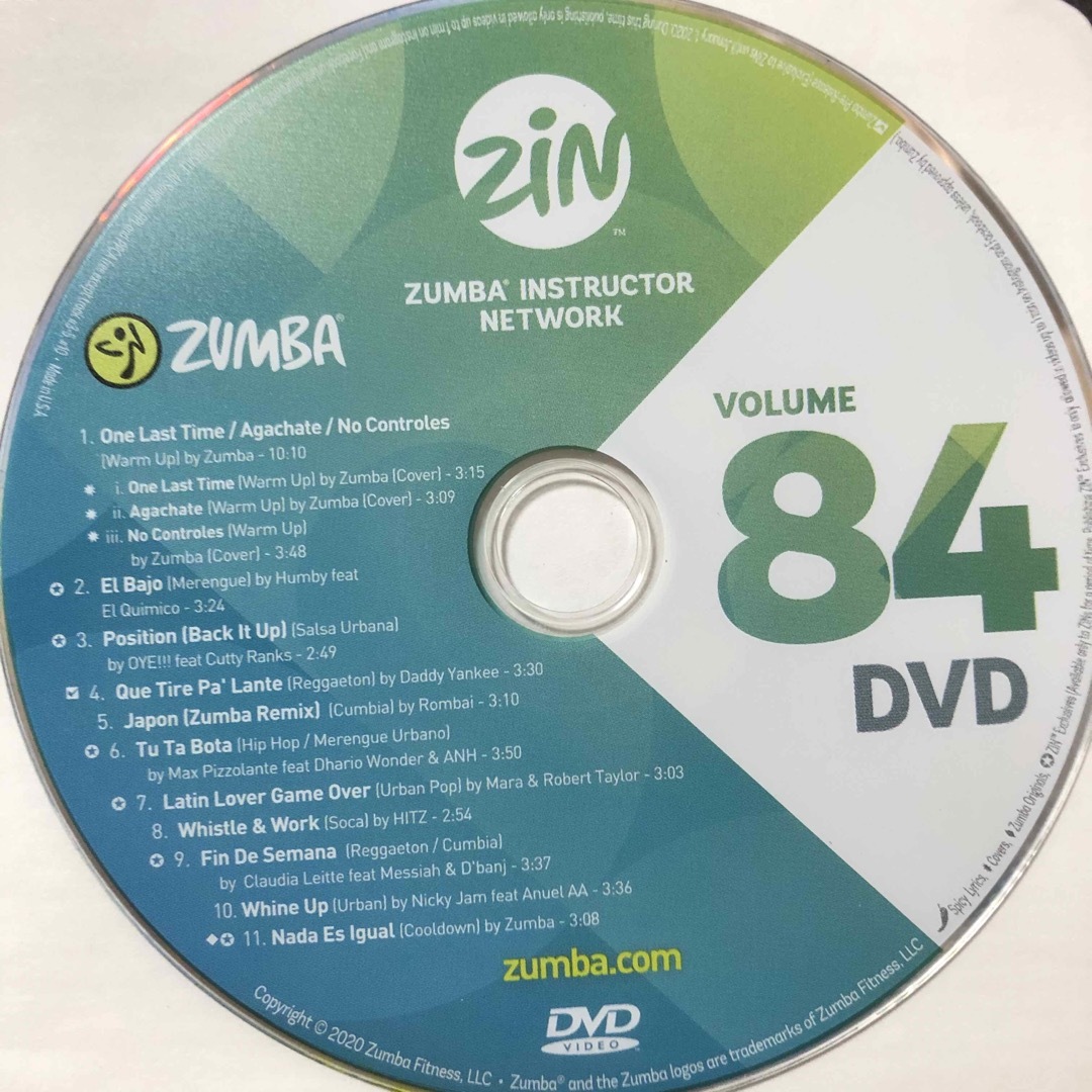 Zumba(ズンバ)のズンバ　ZIN84  CD.DVD エンタメ/ホビーのDVD/ブルーレイ(スポーツ/フィットネス)の商品写真