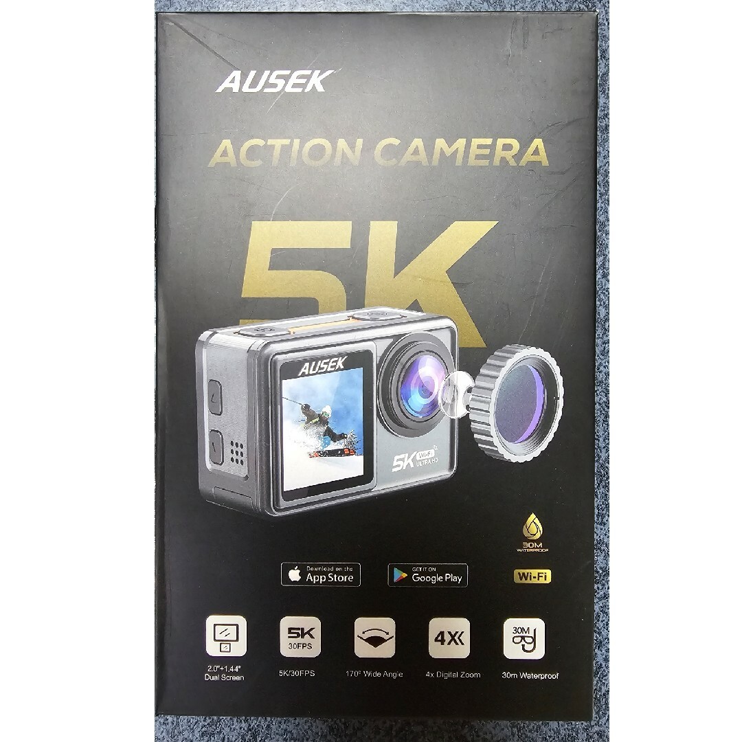アクションカメラ 5K 4K 60fps ウェアラブルカメラ 手振れ補正 防水 スマホ/家電/カメラのカメラ(ビデオカメラ)の商品写真