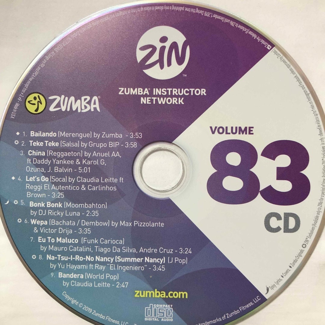 ズンバ　ZIN83  CD.DVDエクササイズ