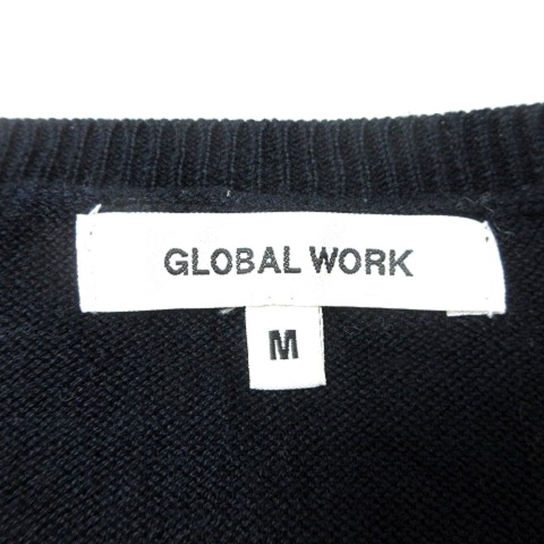 GLOBAL WORK(グローバルワーク)のグローバルワーク ニット カットソー 花柄 長袖 切替 M 紺 ネイビー レディースのトップス(ニット/セーター)の商品写真