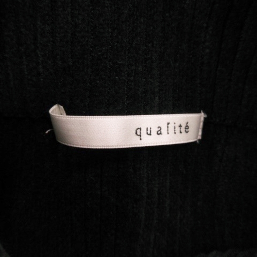 qualite(カリテ)のカリテ カットソー コーデュロイ ハイネック 長袖 オーバーサイズ F 黒 レディースのトップス(カットソー(長袖/七分))の商品写真