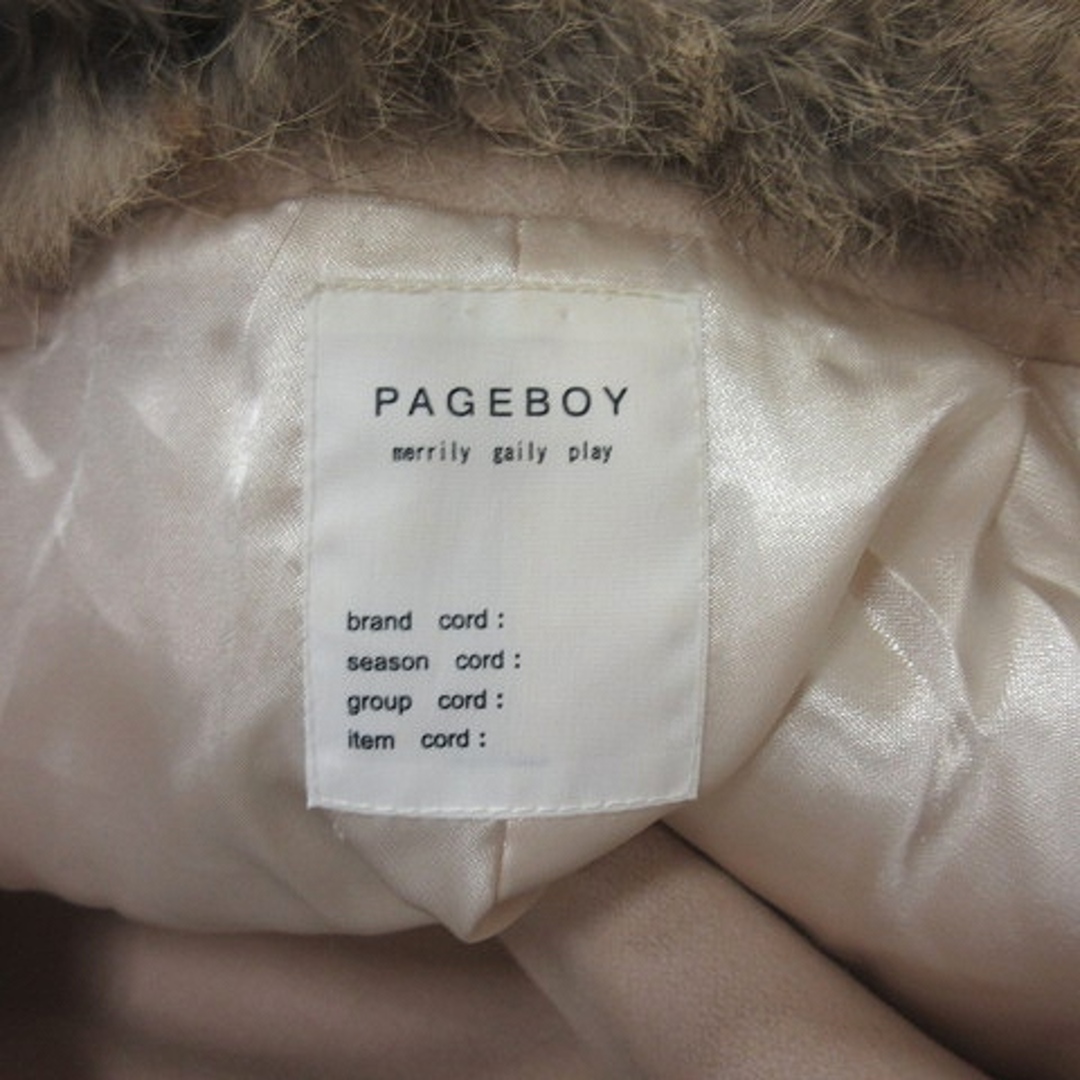 PAGEBOY(ページボーイ)のページボーイ ピーコート Pコート 総裏地 ウール ラビットファー M ベージュ レディースのジャケット/アウター(ピーコート)の商品写真