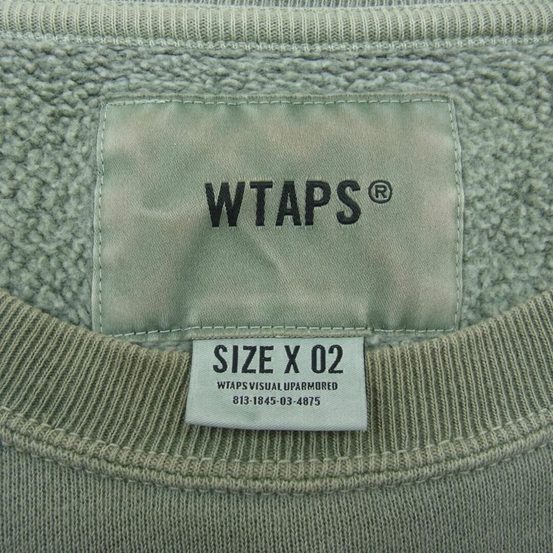 W)taps(ダブルタップス)のWTAPS ダブルタップス 22AW 22ATDT-CSM04 AII 02/LS/COTTON.SIGN 裏起毛 クルーネック スウェット トレーナー カーキ系 02【中古】 メンズのトップス(スウェット)の商品写真