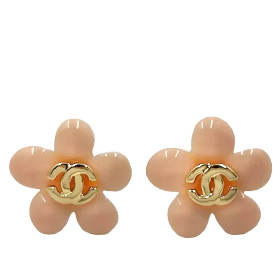 【限定価格】CHANEL シャネル ピアス フラワー 花 ココマーク ココ ゴールド アクセサリー 2005年 GP    05A ピンク レディース 約2.7g 美品【品】