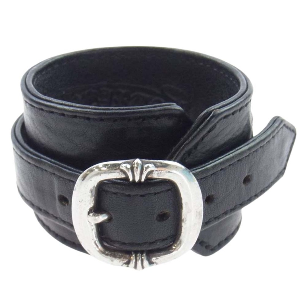 ブレスレットCHROME HEARTS クロムハーツ（原本無） ブレスレット RR TINY BUCKLE ロックンロール オールド レザーブレスレット ブラック系