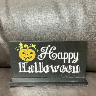 新品 USA購入 ハロウィン 木製 サインボード★Halloween インテリア(ウェルカムボード)