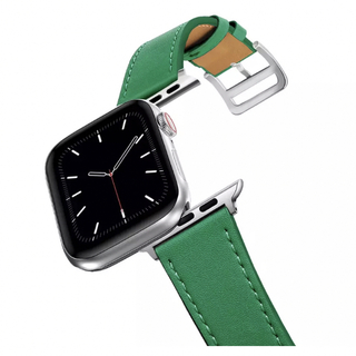 AppleWatch アップルウォッチ バンド レザーベルト グリーン 緑(腕時計)