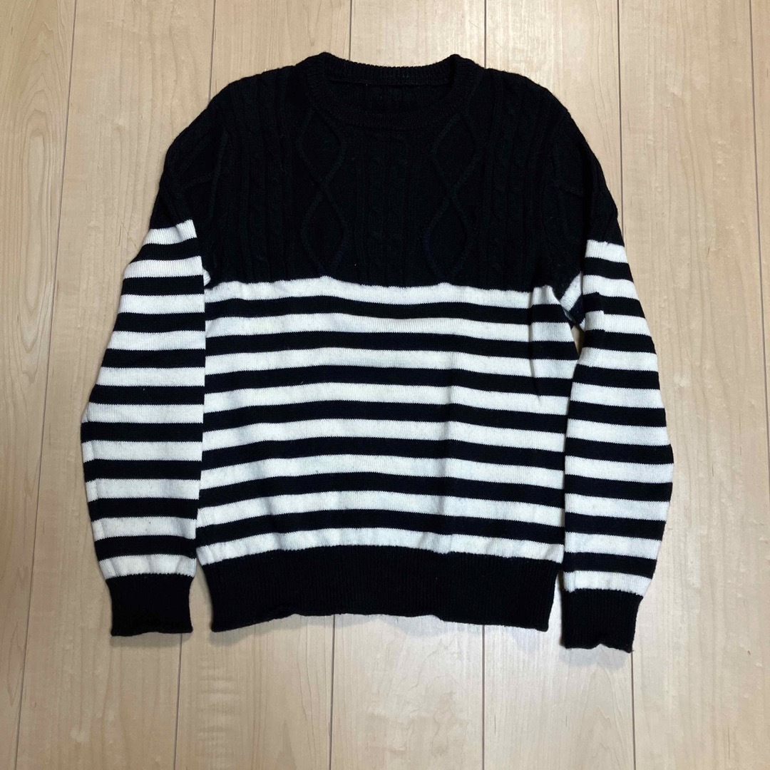 SOPHNET. CABLE BORDER CREW NECK KNIT