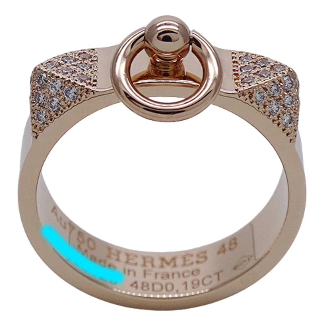 Hermes(エルメス)のエルメス HERMES リング レディース ブランド 指輪 750PG ダイヤモンド D0.19 コリエドシアン ピンクゴールド #48 約8号 ジュエリー 磨き済み 【中古】 レディースのアクセサリー(リング(指輪))の商品写真