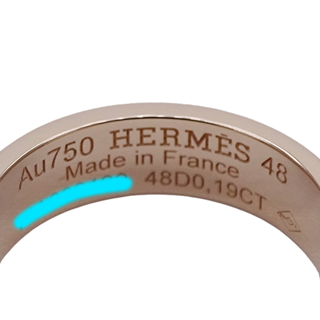 Hermes(エルメス)のエルメス HERMES リング レディース ブランド 指輪 750PG ダイヤモンド D0.19 コリエドシアン ピンクゴールド #48 約8号 ジュエリー 磨き済み 【中古】 レディースのアクセサリー(リング(指輪))の商品写真