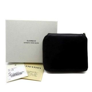スロウ SLOW ハービーレザー コンパクト ウォレット 二つ折り財布 ブラック(折り財布)