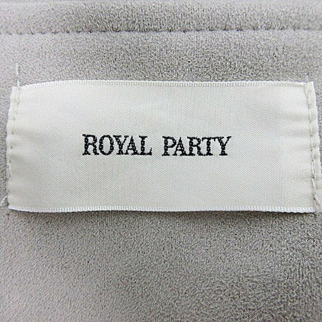 ROYAL PARTY(ロイヤルパーティー)のロイヤルパーティー ジャケット ノーカラー スウェード調 グレージュ アウター レディースのジャケット/アウター(その他)の商品写真