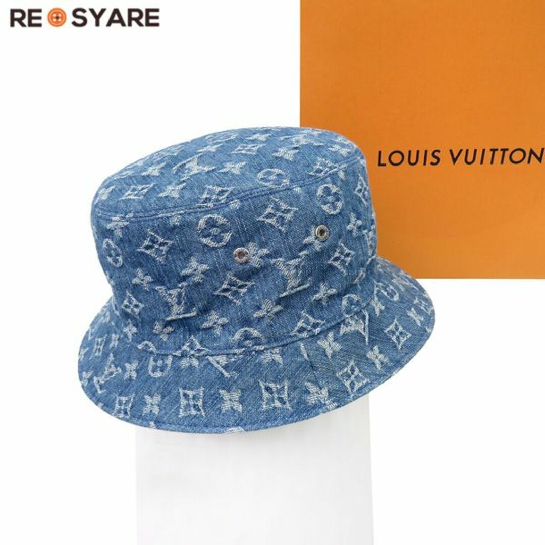 LOUIS VUITTON シャポーモノグラムデニムバケットハット リバーシブル-