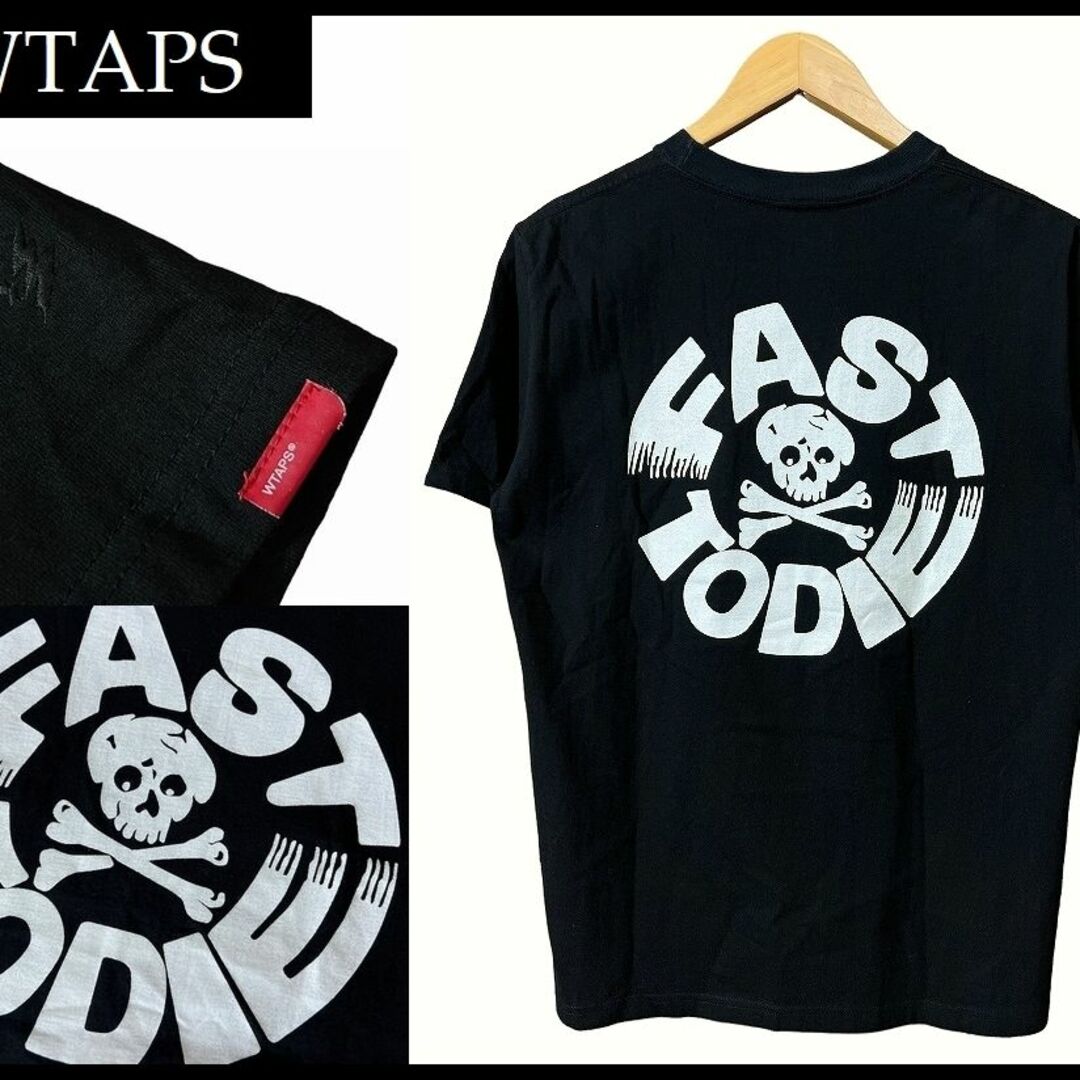 W)taps(ダブルタップス)のG① 極美品 ダブルタップス クロスボーン スカル 刺繍 Tシャツ 黒 S メンズのトップス(Tシャツ/カットソー(半袖/袖なし))の商品写真