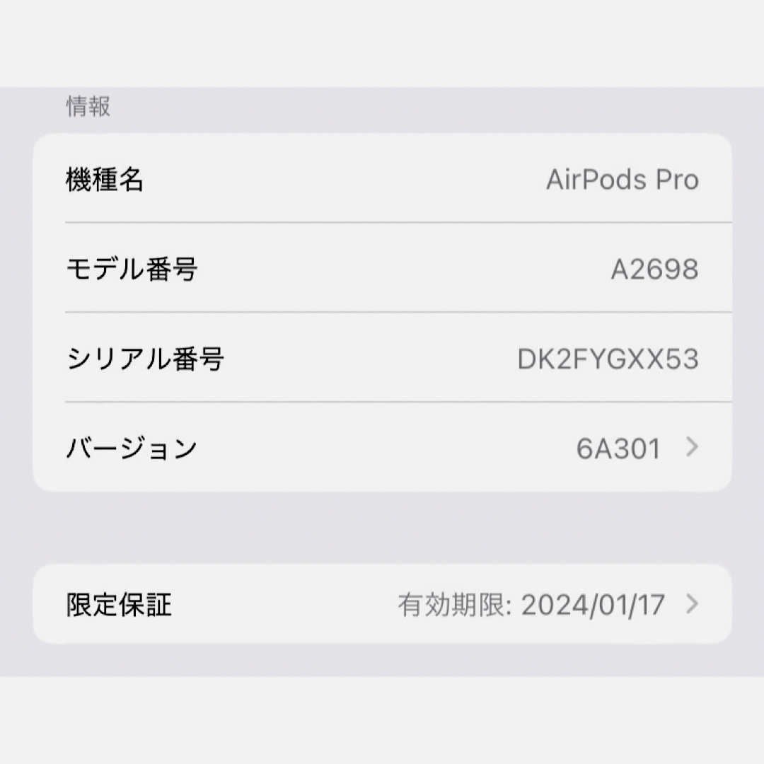 Apple(アップル)のApple AirPods Pro 第2世代 Apple限定保証あり スマホ/家電/カメラのオーディオ機器(ヘッドフォン/イヤフォン)の商品写真
