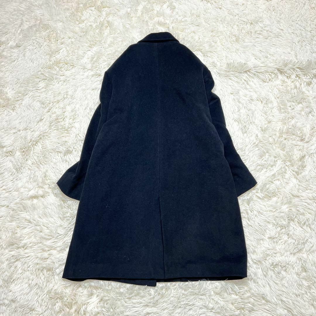 美品✨レディース カシゴラ ダブルフェイスチェスターコート 黒 大きいサイズ 2