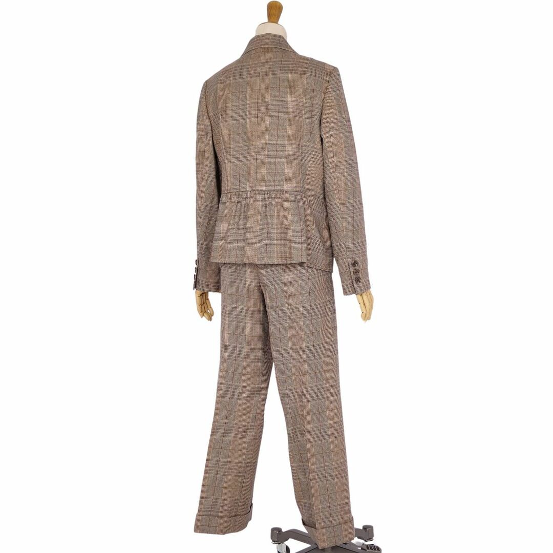 バーバリー ロンドン BURBERRY LONDON セットアップ パンツスーツ ジャケット スラックス チェック柄 レディース 44(L相当) ブラウン バーバリー ロンドン BURBERRY LONDON セットアップ パンツスーツ ジャケット スラックス チェック柄 レディース 44(L相当) ブラウン