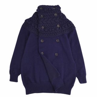 コムデギャルソン(COMME des GARCONS)の美品 トリコ コムデギャルソン tricot COMME des GARCONS ニット カーディガン ダブルブレスト アウター レディース フリー(M相当) ネイビー(カーディガン)