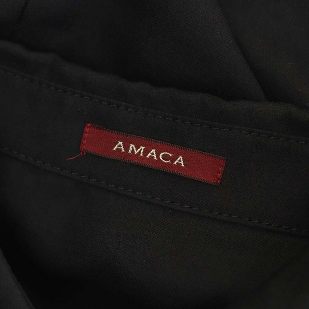 AMACA(アマカ)のアマカ シャツワンピース ロング ミモレ丈 長袖 38 黒 ブラック /MI レディースのワンピース(ロングワンピース/マキシワンピース)の商品写真