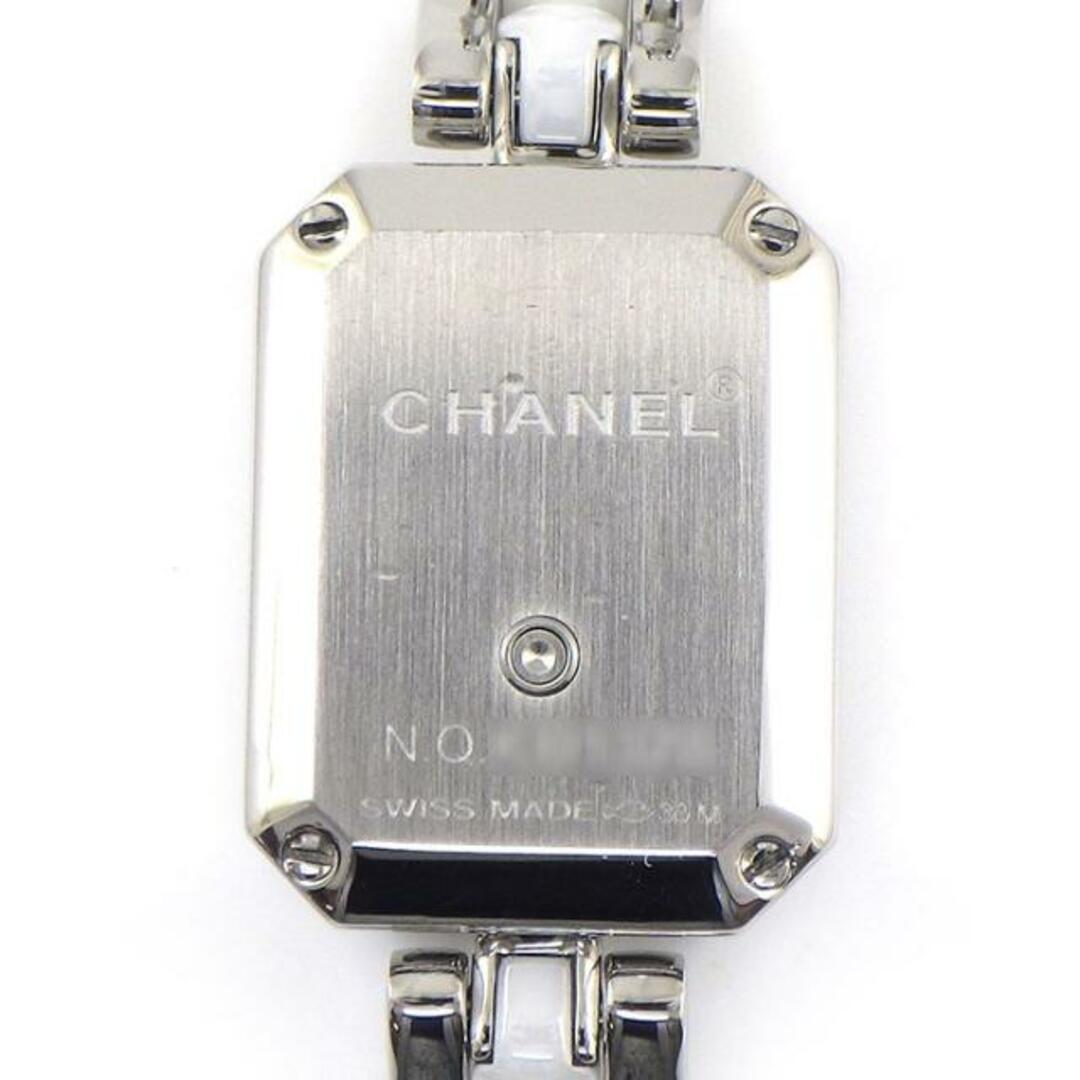 シャネル CHANEL 腕時計 プルミエール H2132 52ポイント ダイヤモンド ベゼル 0.26ct レクタンギュラー ホワイトラッカー 文字盤 SS ホワイトセラミック ブレス クオーツアナログ