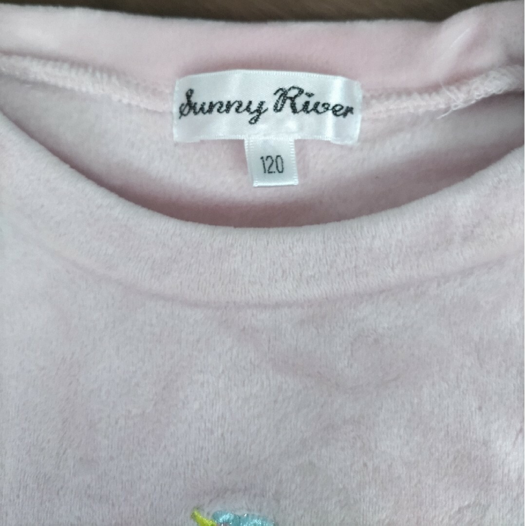 ユニコーン ふわふわ ピンク レース リボン トップス １２０ キッズ/ベビー/マタニティのキッズ服女の子用(90cm~)(Tシャツ/カットソー)の商品写真