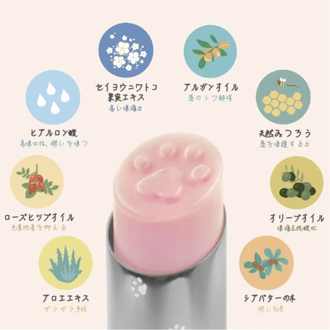 Xmasセール！台湾CATISSねこ肉球の形をしたリップクリーム(グレーねこ) コスメ/美容のスキンケア/基礎化粧品(リップケア/リップクリーム)の商品写真