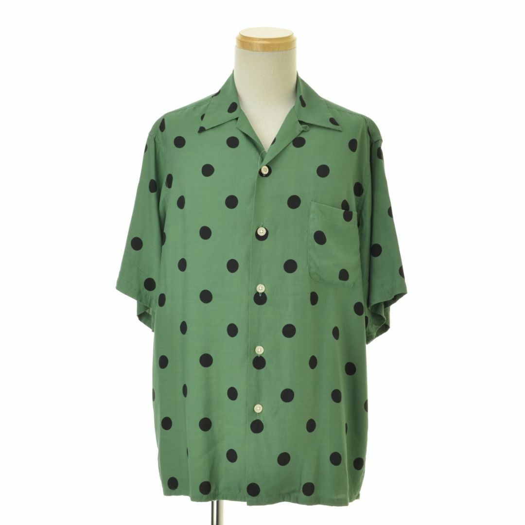 WACKO MARIA(ワコマリア)の【WACKOMARIA】DOTS OPEN COLLAR SHIRT GREEN メンズのトップス(シャツ)の商品写真