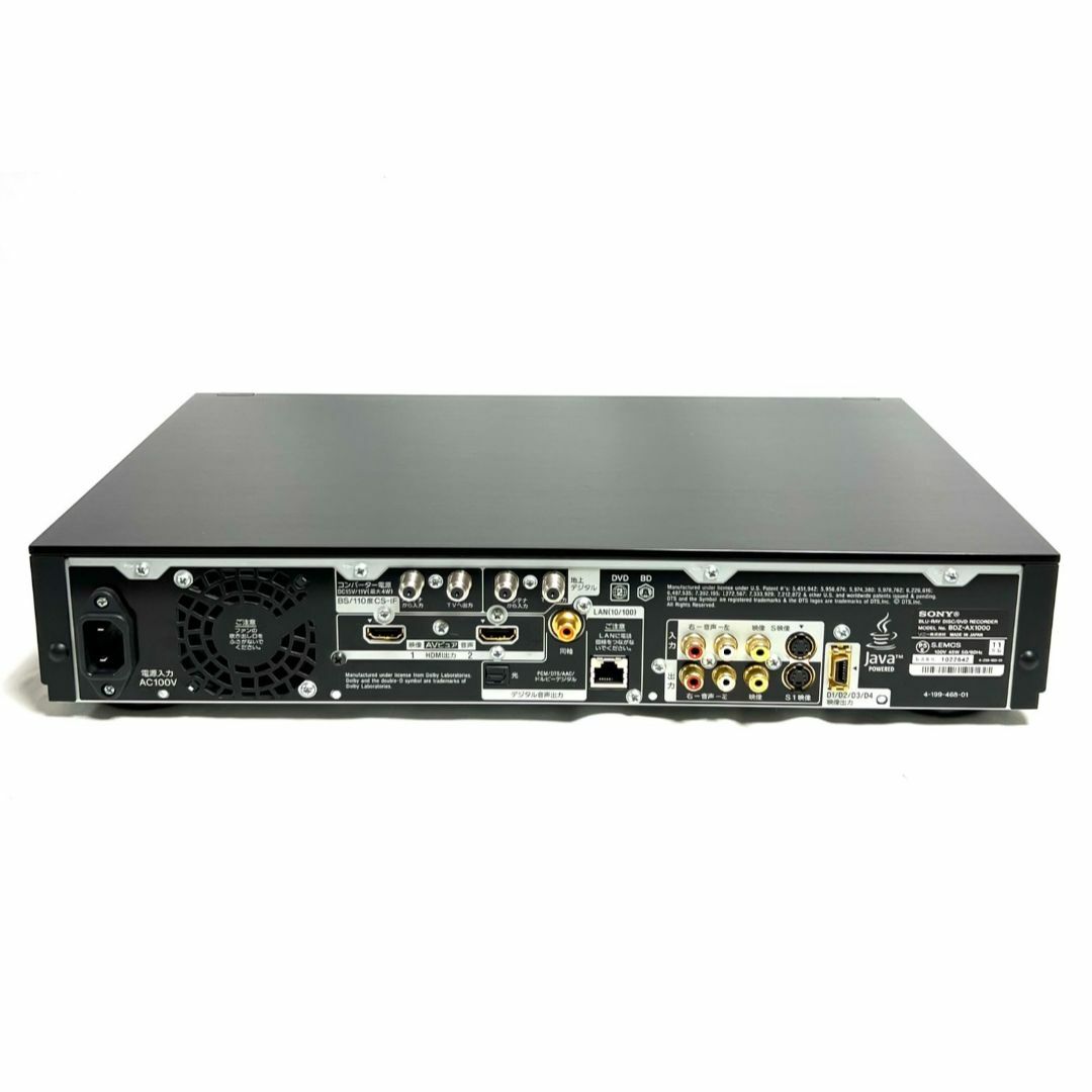 ☆美品 ソニー 1TB 2チューナー ブルーレイレコーダー BDZ-AX1000-