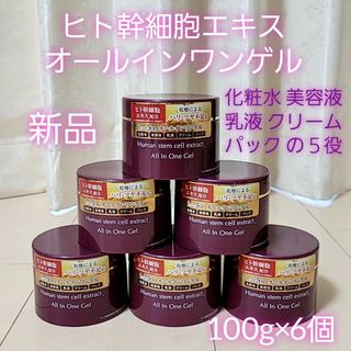 ヒト幹細胞エキス オールインワンゲル 5役 100g 6個セット 保湿液 日本製(オールインワン化粧品)