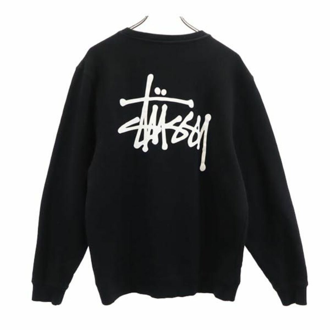 STUSSY - ステューシー スウェット M ブラック STUSSY ロゴバック