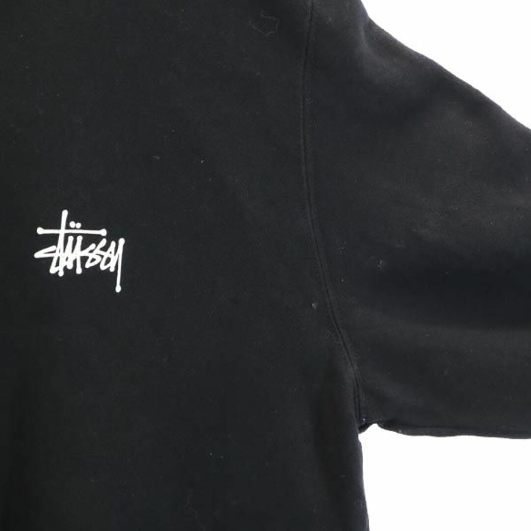 STUSSY(ステューシー)のステューシー スウェット M ブラック STUSSY ロゴバックプリント 裏起毛 長袖 トレーナー メンズ 【中古】  【231016】 メンズのトップス(その他)の商品写真