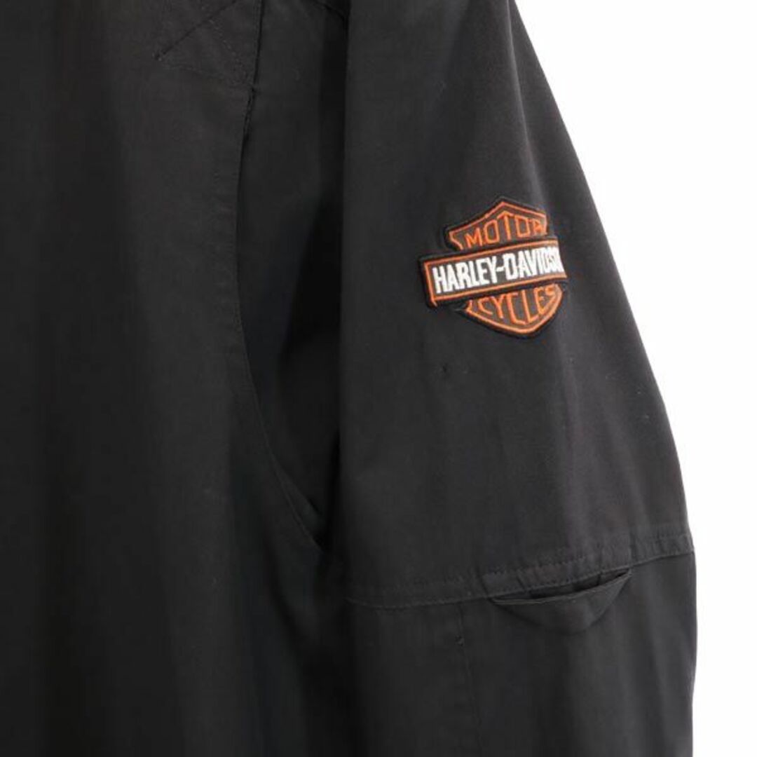 ハーレーダビッドソン 長袖 シャツ L ブラック HARLEY DAVIDSON ロゴ 刺繍 メンズ 【中古】 【231016】