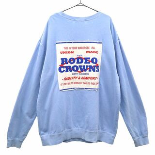 RODEO CROWNS - ロデオクラウンズ プリント スウェット XL ブルー ...