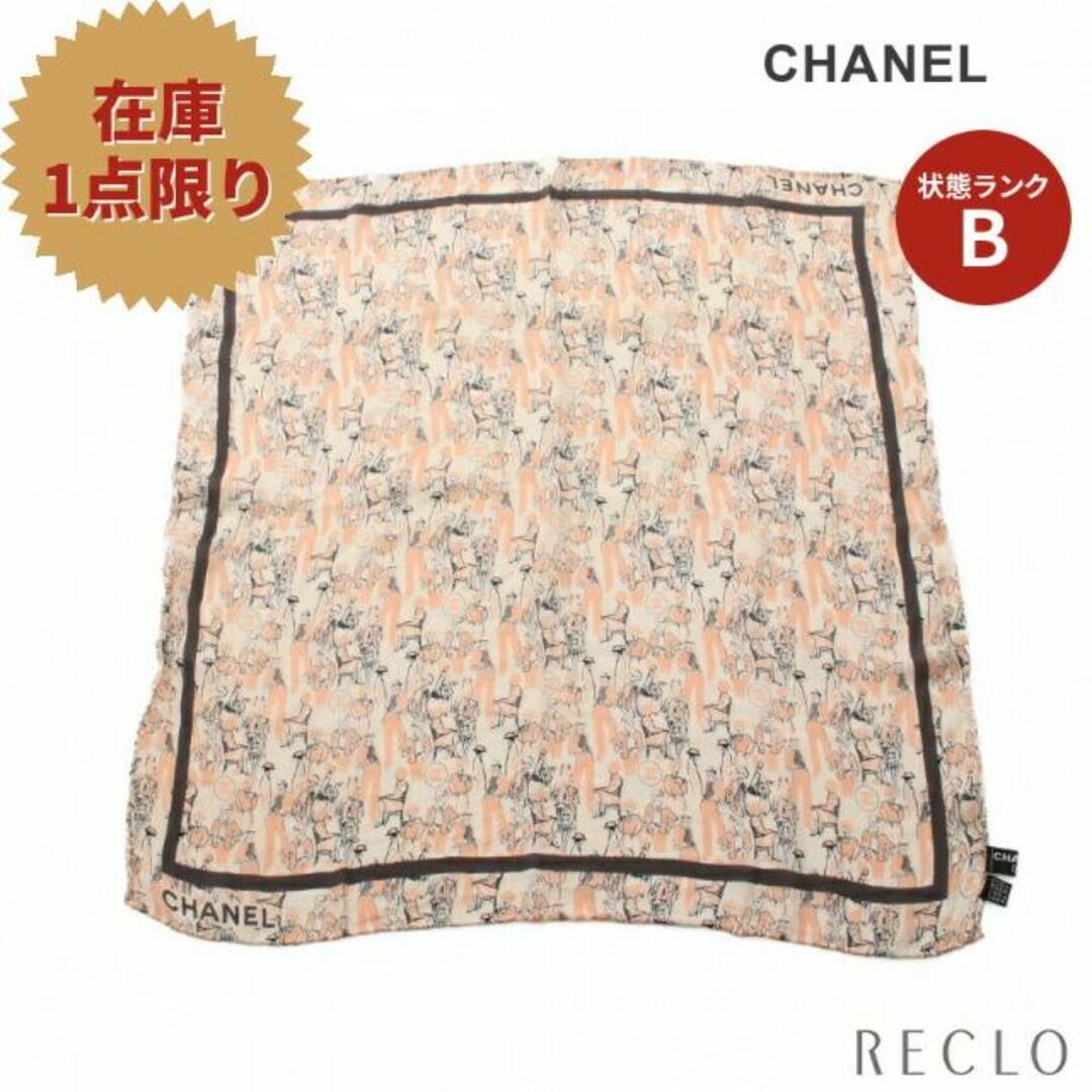 CHANEL(シャネル)のココマーク スカーフ シルク アイボリー ライトピンク グレー レディースのファッション小物(バンダナ/スカーフ)の商品写真