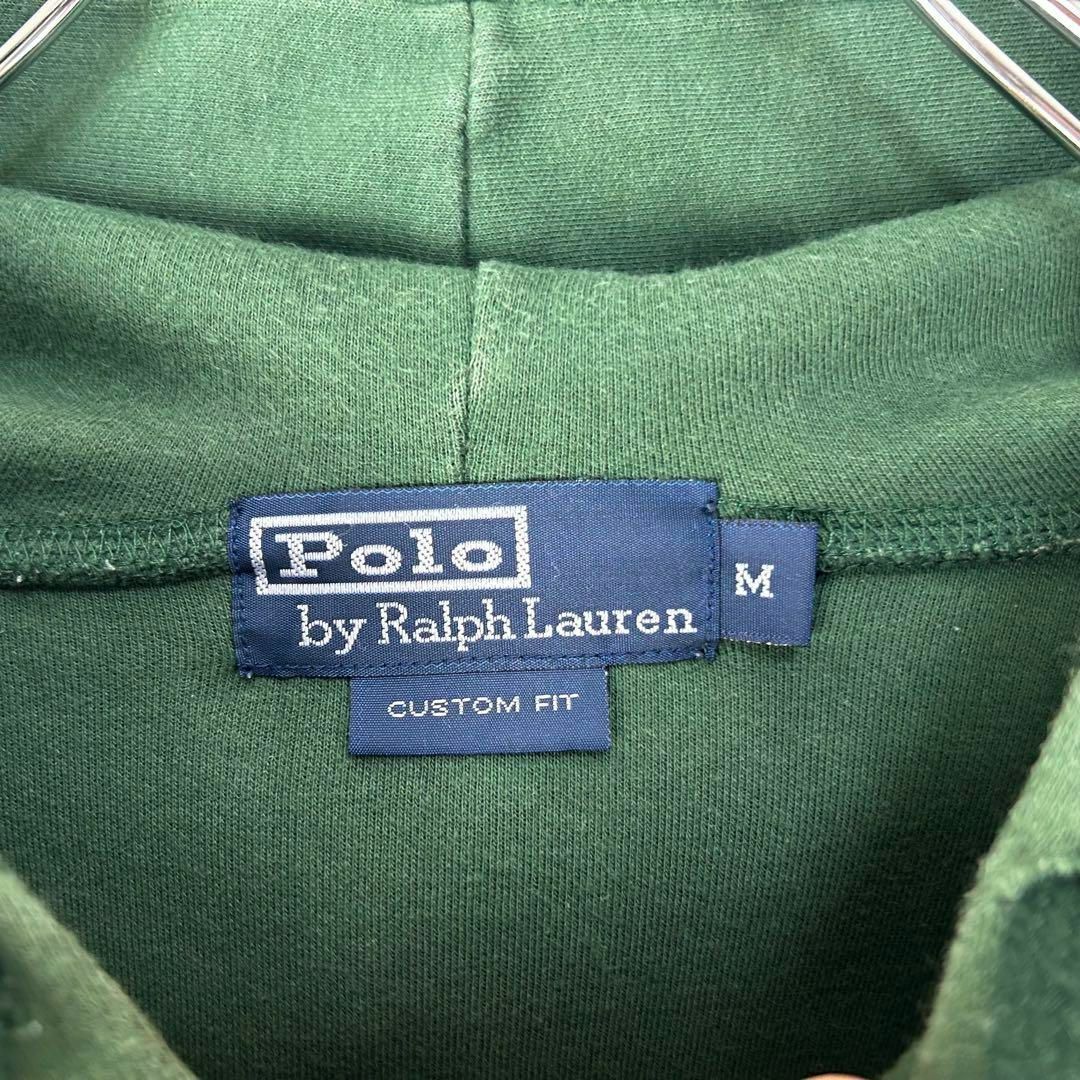 Ralph Lauren(ラルフローレン)の【希少】ラルフローレン ビックポニー刺繍ロゴ スウェットパーカー グリーン 美品 メンズのトップス(パーカー)の商品写真