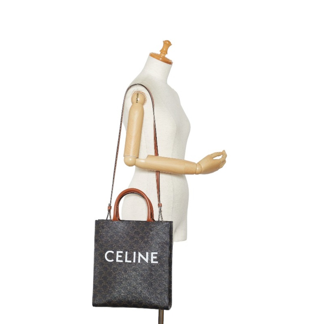 セリーヌ トリオンフ バーティカルカバ スモール ハンドバッグ ショルダーバッグ 2WAY PVC レディース CELINE 【222-20641】