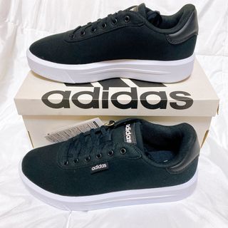 アディダス(adidas)のadidas レディース シューズ ブラック 通勤 通学カジュアル 23.0cm(スニーカー)