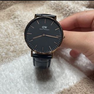 ダニエルウェリントン(Daniel Wellington)の【1点限り！】ダニエルウェリントン 黒 腕時計 ゴールド 黒文字盤(腕時計)