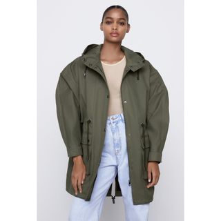 【美品】 ZARA モッズコート ミリタリー ロングコート S