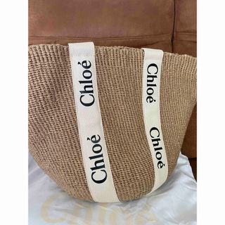 Chloe - CHLOE トートバッグ WOODY LOGO ラージ バスケット かごバッグ