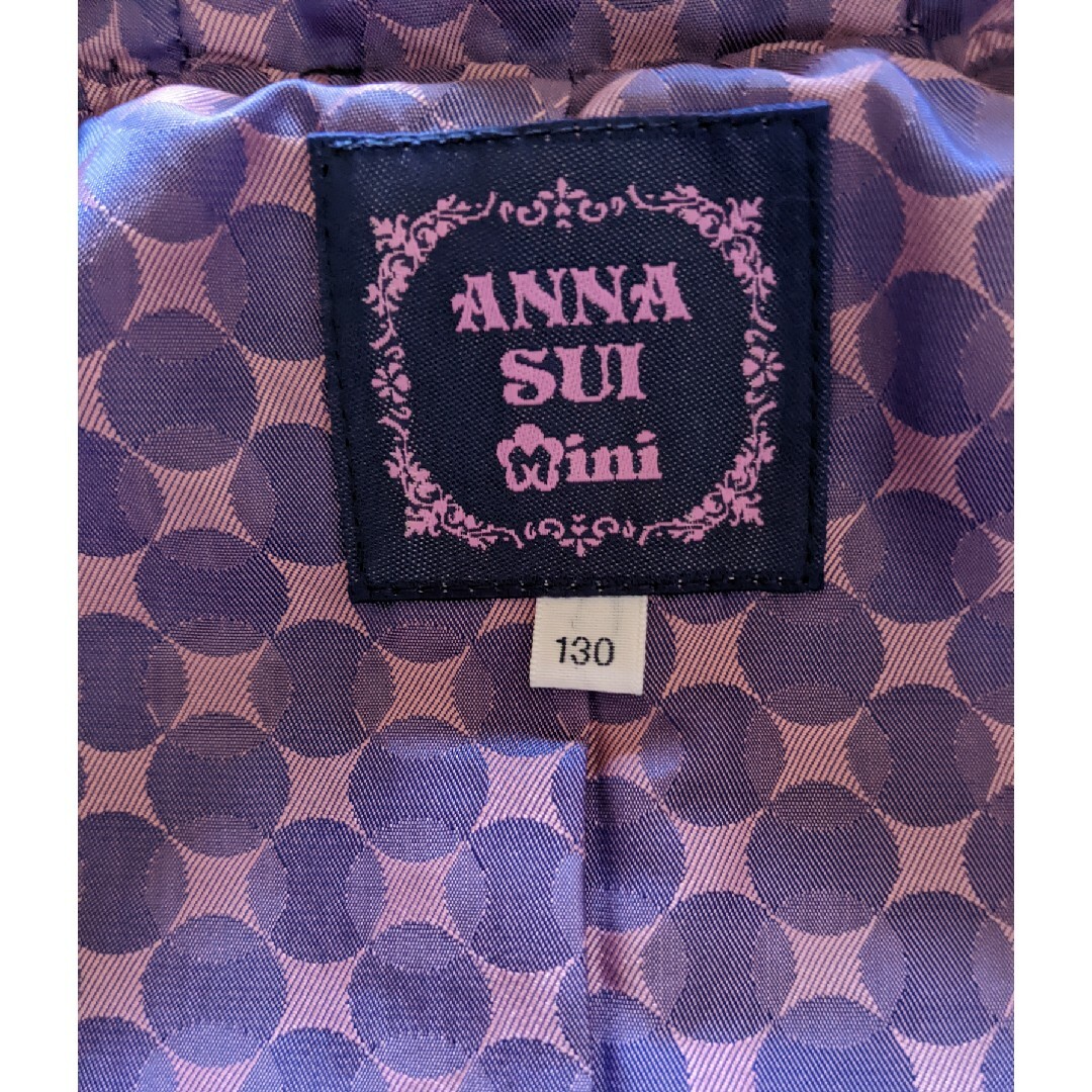 ANNA SUI mini(アナスイミニ)の試着のみ。アナスイミニ　ショートダッフル　130 キッズ/ベビー/マタニティのキッズ服女の子用(90cm~)(コート)の商品写真