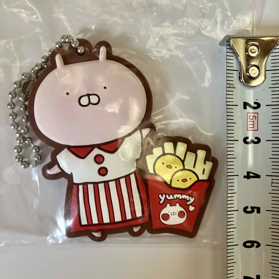 新品 うさまる もぐもぐハンバーガーショップ ぷくっとラバーチャーム 5.5cm レディースのファッション小物(キーホルダー)の商品写真