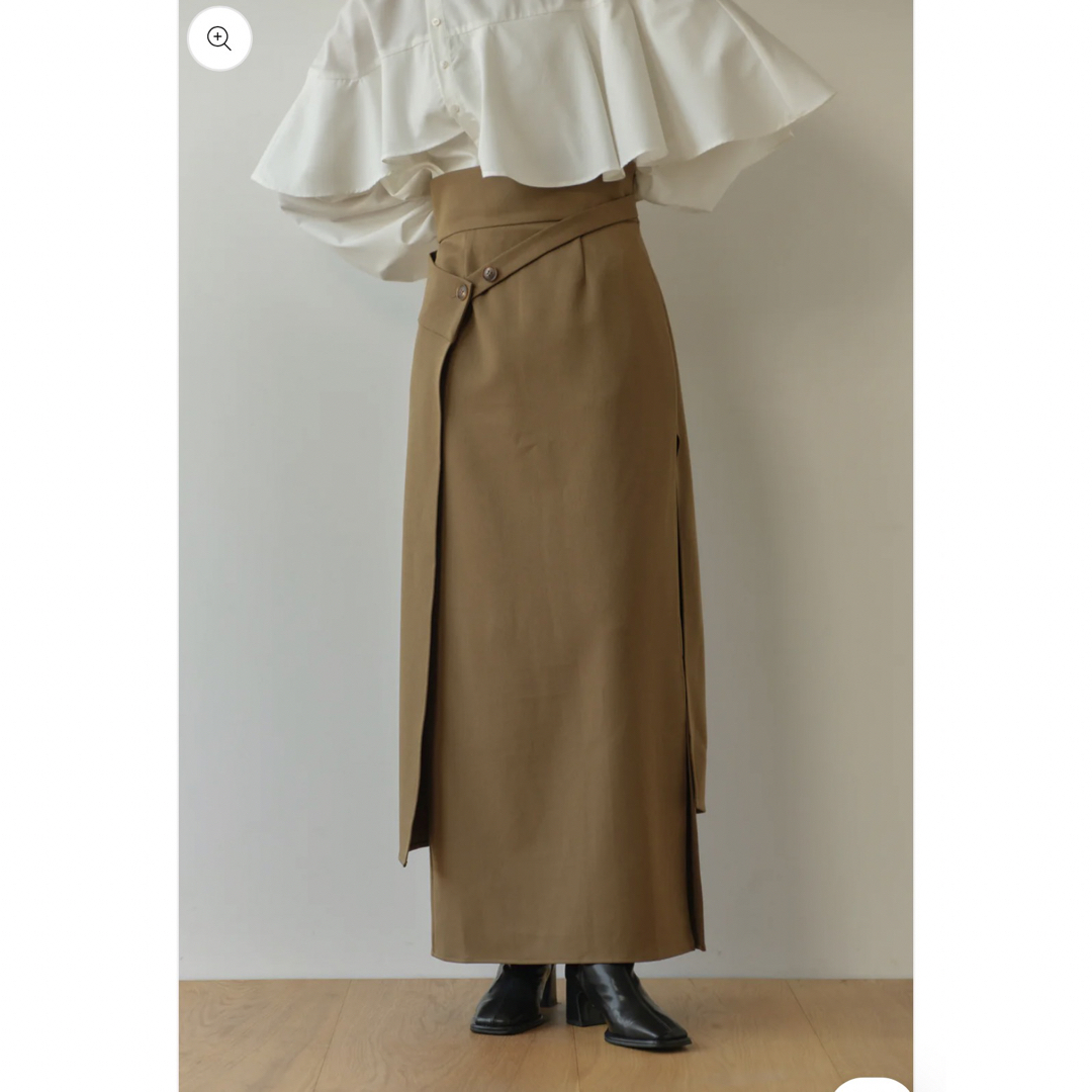 なし生地の厚さeaphi waist button wrap skirt ラップスカート