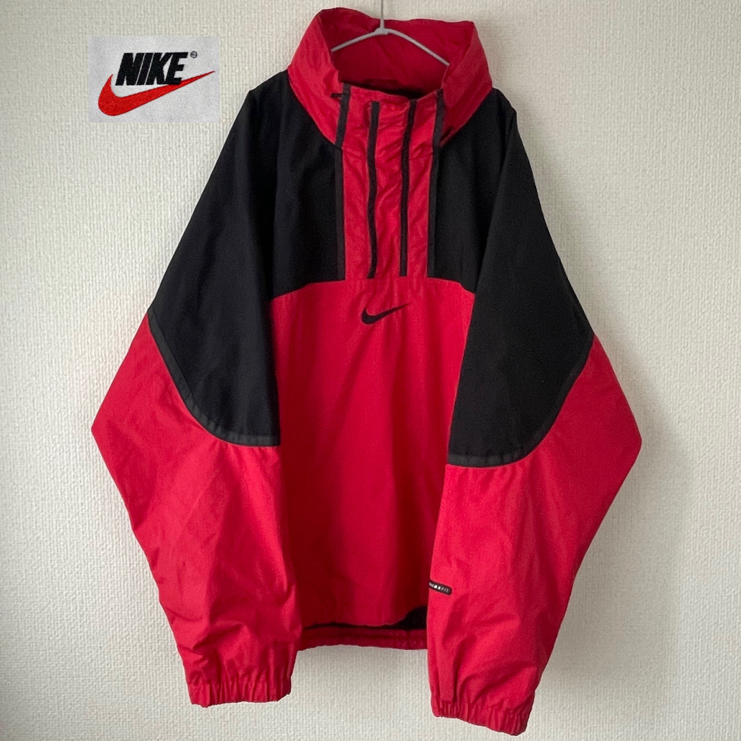 NIKE 90s チームタグ グレータグ ナイロンジャケット  ハーフスナップ