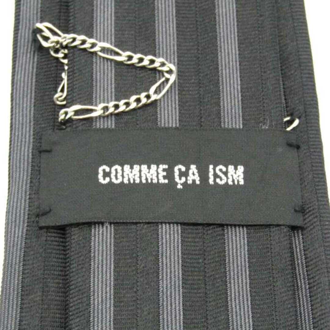 COMME CA ISM(コムサイズム)のコムサイズム ブランド ネクタイ シルク ストライプ柄 チェーン付き メンズ グレー COMME CA ISM メンズのファッション小物(ネクタイ)の商品写真