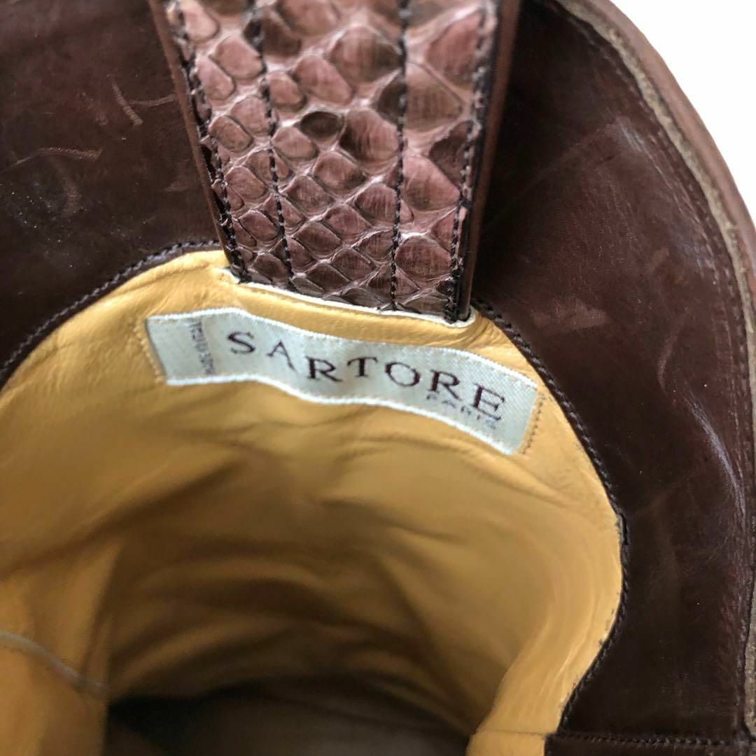 SARTOREサルトル パイソンウエスタンブーツ ダークブラウン 37