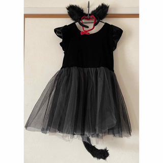 ハロウィン仮装　黒猫ちゃん　140cm(衣装一式)