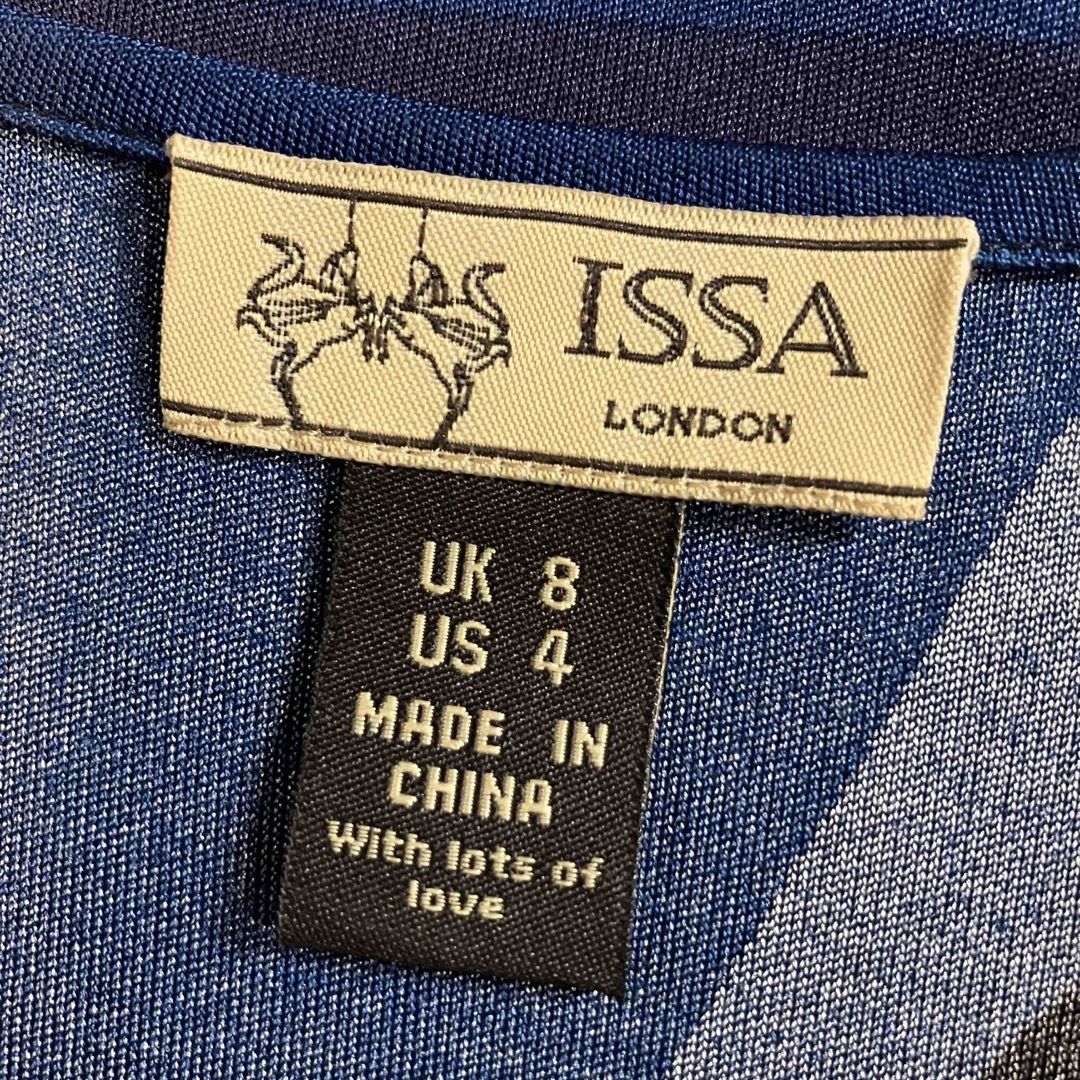 ★ISSA LONDON/イッサロンドン★シルク100%！ワンピースUK8.9号