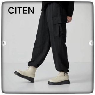 BEAUTY&YOUTH UNITED ARROWS - CITEN ウエストイージー シャイニー カーゴパンツ M ブラック