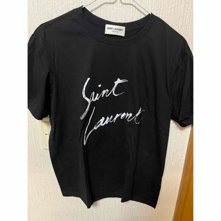 【新品・未使用】Saint Laurent ロゴリバースTシャツネイビーSサイズ